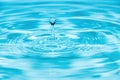 Blue water drop falling down. Global water problem Royalty Free Stock Photo