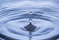 Blue water drop falling down Royalty Free Stock Photo