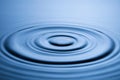 Blue Water drop falling, macro splash. Natural background Royalty Free Stock Photo