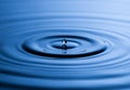 Blue Water drop falling, macro splash. Natural background Royalty Free Stock Photo