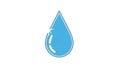 Blue water drop icon with a glossy highlight effect on a white background Royalty Free Stock Photo