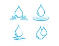 Blue water drop icon. Water splash and blue wave. Clean water. Vector illustration Royalty Free Stock Photo