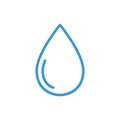 Blue water drop icon vector. Line nature symbol isolated. Trendy flat outline ui sign design. Thin Royalty Free Stock Photo