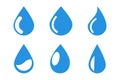 Blue water drop icon Vector set. Flat drops shapes collection Royalty Free Stock Photo