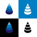 Blue water drop logo icon design template elements, abstract droplets symbol - Vector Royalty Free Stock Photo