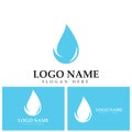 Blue Water drop logo vector icon. Royalty Free Stock Photo