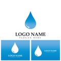 Blue Water drop logo vector icon. Royalty Free Stock Photo