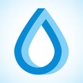 Blue water drop logo. Vector icon Royalty Free Stock Photo