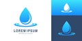 Blue water drop splash logo vector design Royalty Free Stock Photo