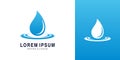 Blue water drop splash logo vector design Royalty Free Stock Photo