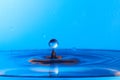 Blue water drop splashing Royalty Free Stock Photo