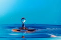 Blue water drop splashing Royalty Free Stock Photo