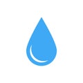 Blue water drop symbol. Simple flat vector icon isolated on white background Royalty Free Stock Photo