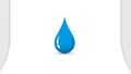 A blue water droplet icon centered on a white background. The droplet has a smooth, reflective Royalty Free Stock Photo