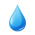 A blue water droplet icon, shaped like a teardrop with a glossy surface and highlights Royalty Free Stock Photo