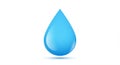 Blue water droplet illustration on a white background. The droplet has a smooth, Royalty Free Stock Photo