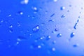 Blue water drops on blue background Royalty Free Stock Photo