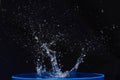 Blue water drops falling down. Royalty Free Stock Photo