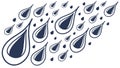 Blue Water Drops Rain Vector Pattern, vector design Generative AI Royalty Free Stock Photo