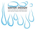 Blue water drops run down a white background Vector abstract background Royalty Free Stock Photo