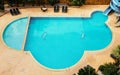 Blue water in a hotels swimming pool. Toned Royalty Free Stock Photo