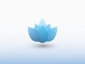 A blue water lily flower logo on white background vector Royalty Free Stock Photo