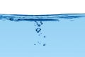 Blue water line with air bubbles Royalty Free Stock Photo