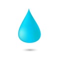 Blue water liquid drop vector illustration. Aqua symbol