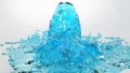 Blue water liquid splash on white background, 3D rendering Royalty Free Stock Photo