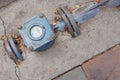 Blue water meter closeup Royalty Free Stock Photo