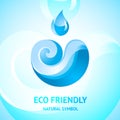 Blue water natural symbol