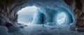 A Blue Water Pathway Through a Cave of Frozen Clouds. Royalty Free Stock Photo
