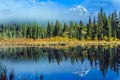 The blue water of the Patricia Lake