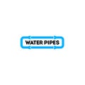 Blue Water Pipes Logo & Branding. Plant Pipe. Works. Plumbing. Pipeline service. Corporate design template. Royalty Free Stock Photo