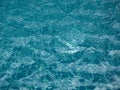 Blue water in pool background ripples on the surface texture, glittering bokeh abstract Royalty Free Stock Photo