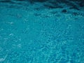 Blue water in pool background ripples on the surface texture, glittering bokeh abstract Royalty Free Stock Photo