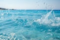 Blue water with ripples and splashes Royalty Free Stock Photo