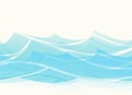 Blue water sea waves abstract vector background. Water wave curve background, ocean banner illustration Royalty Free Stock Photo