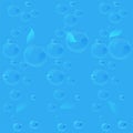 Blue water seamless pattern with many bubbles, fabric print, light design, vector illustration Royalty Free Stock Photo
