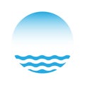 Blue water and sky, vector logo