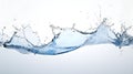 Blue Water Splash with Air Bubbles and Liquid Drops Royalty Free Stock Photo