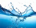 Blue water splash background. Vector illustration eps10. Water splash. AI Royalty Free Stock Photo