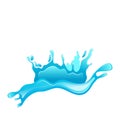 Blue water splash crown isolated on white backgrou Royalty Free Stock Photo