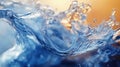 Blue water splash forming dynamic abstract wave Royalty Free Stock Photo