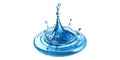 Blue Water Splash Illustration Isolated on Transparent Background Royalty Free Stock Photo