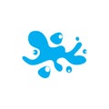 blue water splash illustration logo vector design Royalty Free Stock Photo