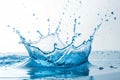 Blue Water Splash on White Background Royalty Free Stock Photo