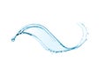 Blue water splash isolated on white background Royalty Free Stock Photo