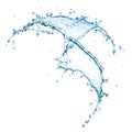 Blue water splash isolated