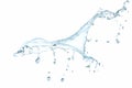 Blue water splash isolated on the white background Royalty Free Stock Photo